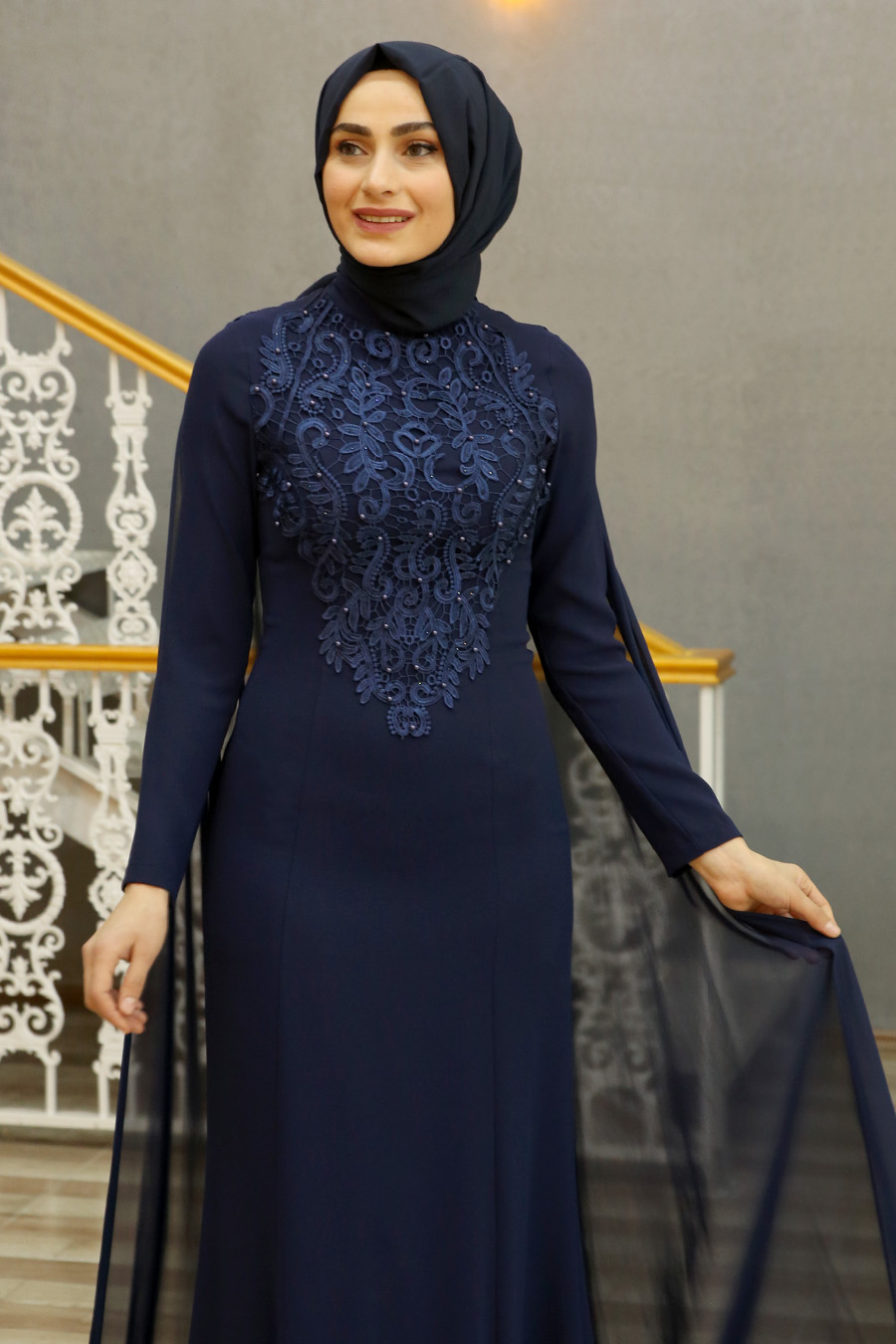 NAVY BLUE EVENING DRESS 