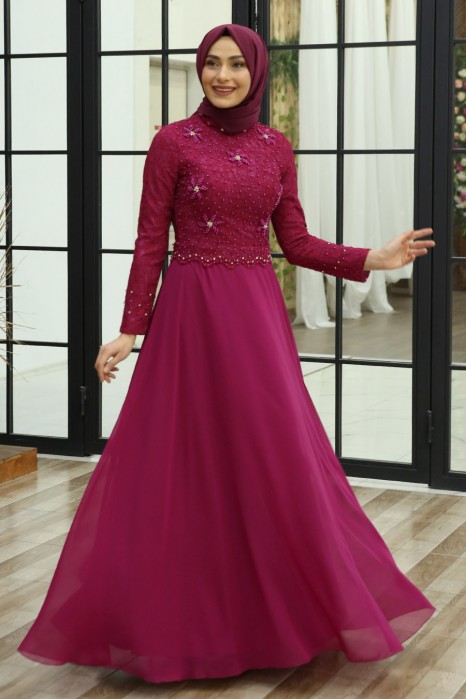 FUCHSIA EVENING DRESS 
