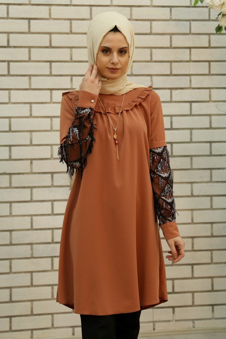 BRICK COLOR TUNIC