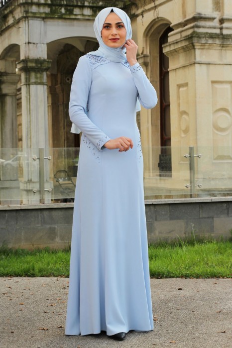 ICE BLUE EVENING DRESS