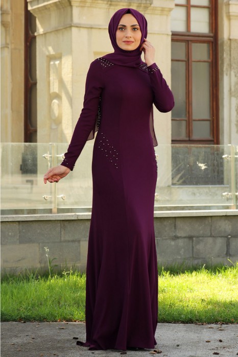 PURPLE EVENING DRESS