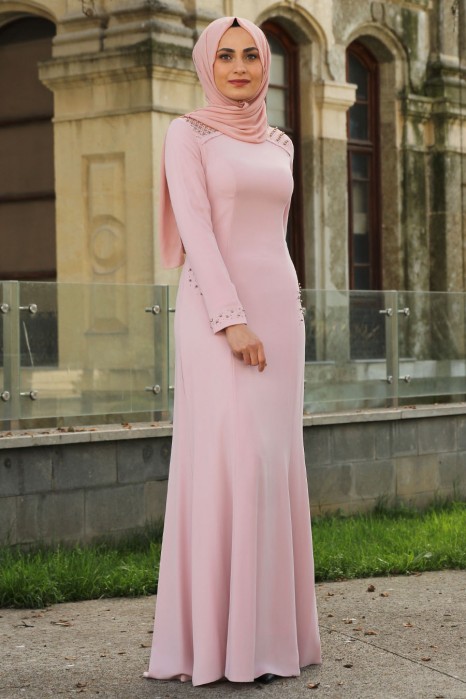 POWDER PINK  EVENING DRESS