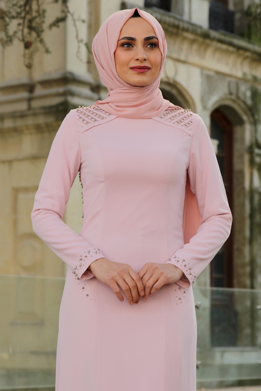 POWDER PINK  EVENING DRESS