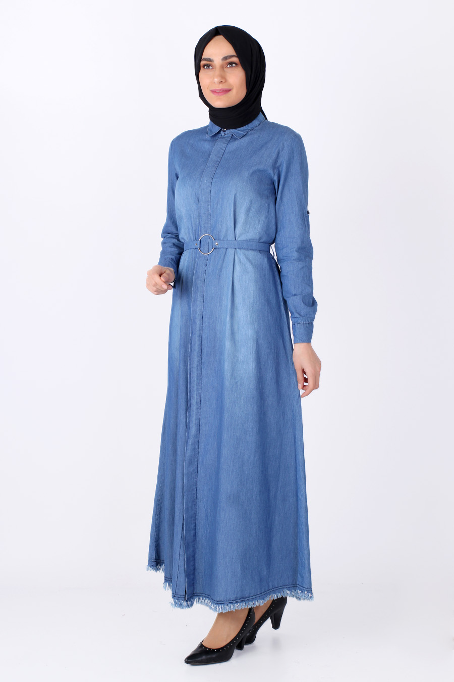 dark blue jean dress