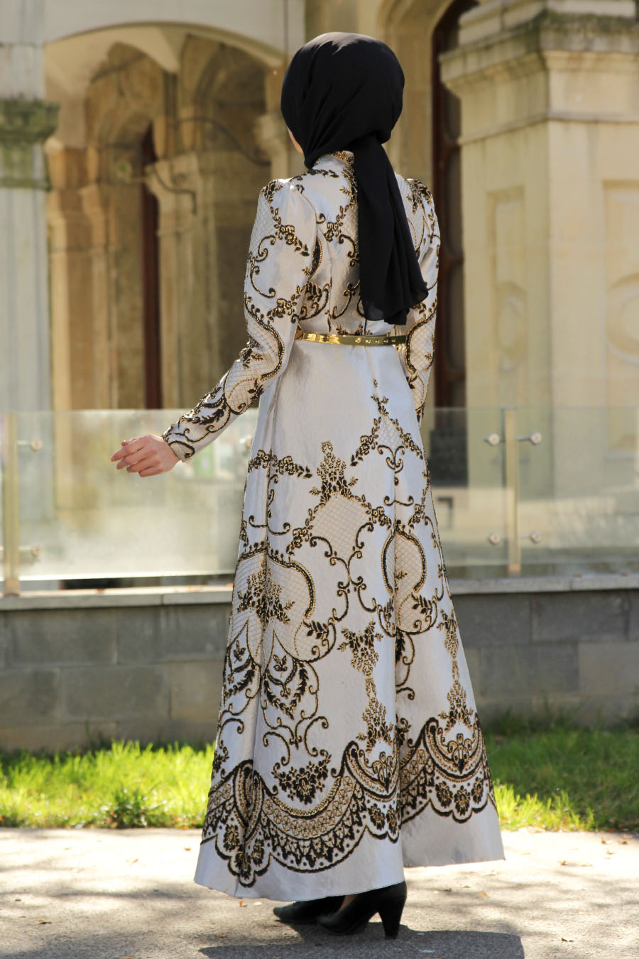 PATTERNED EVENING DRESS