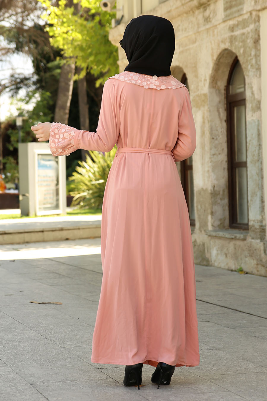 SALMON COLOR ABAYA 