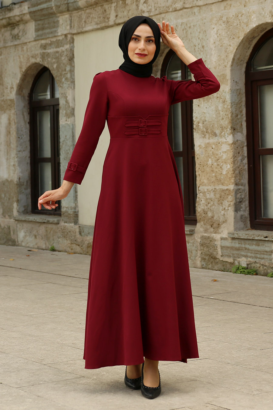 CLARET RED DRESS 