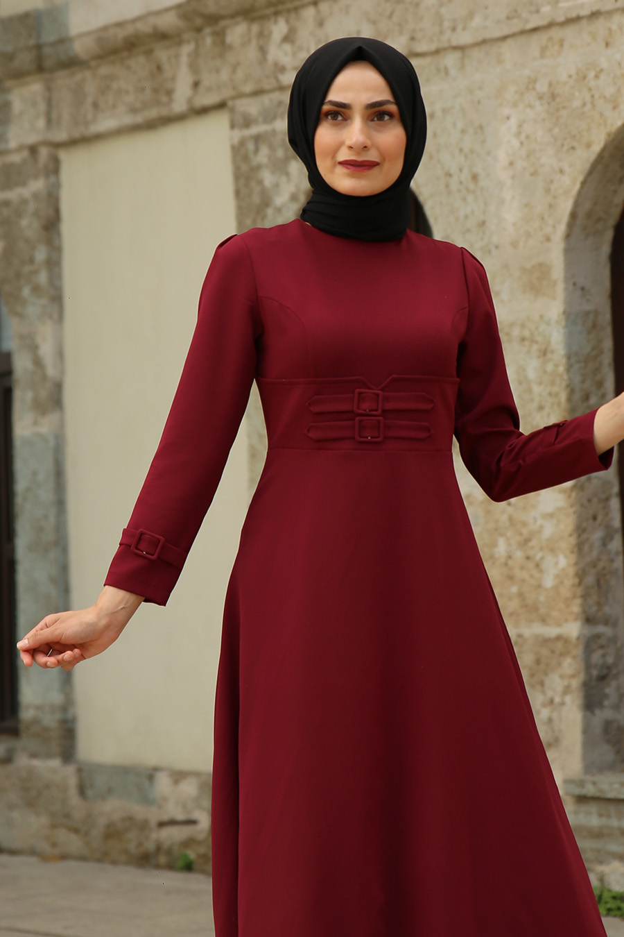 CLARET RED DRESS 
