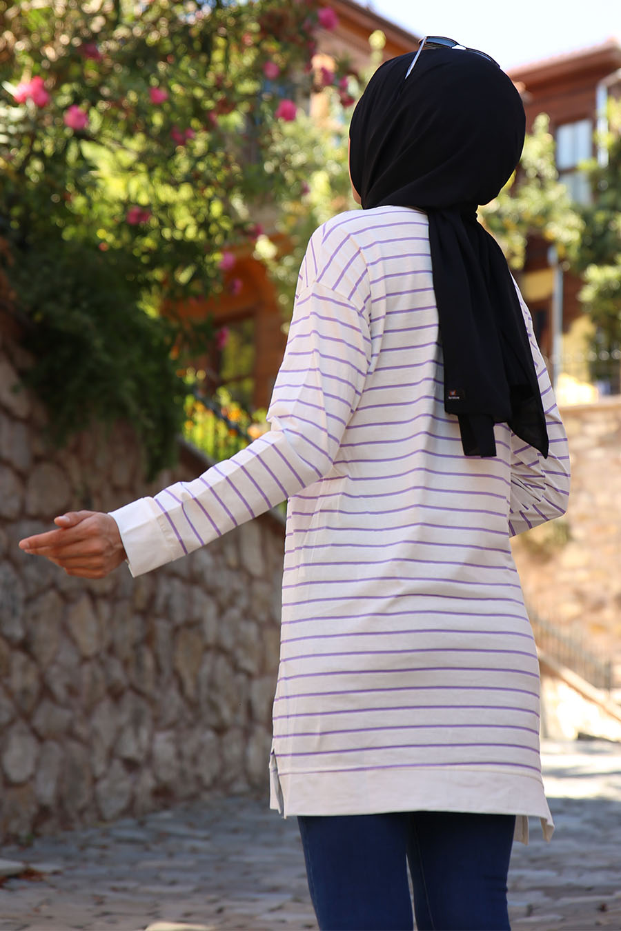 LILA STRIPED TUNIC  LILA STRIPED TUNIC