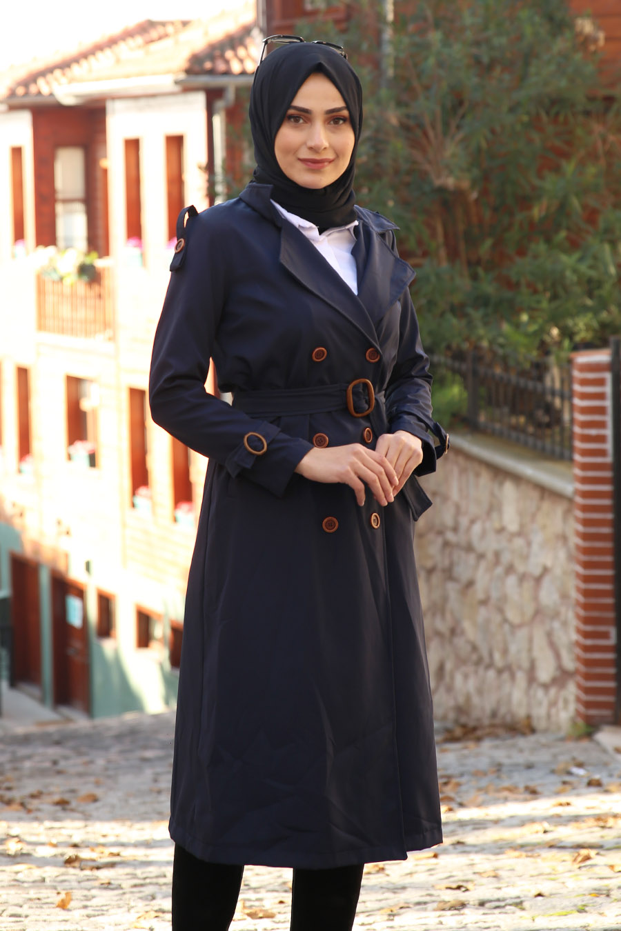 TRENCH COAT - NAVY BLUE