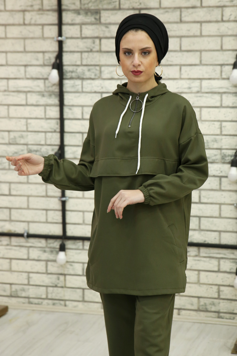 KHAKI TUNIC AND PANT SUIT 