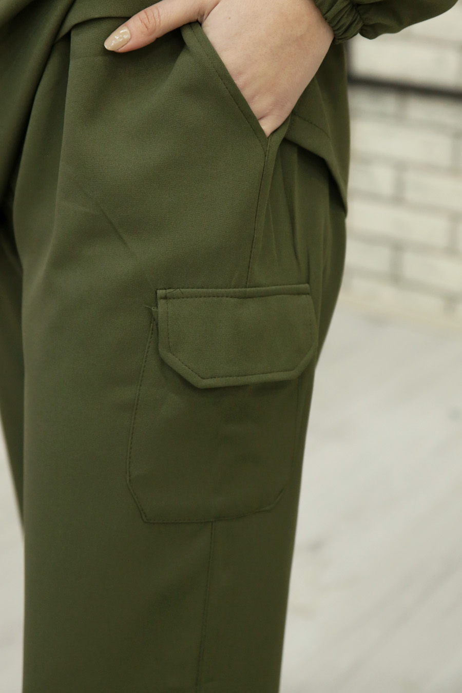 KHAKI TUNIC AND PANT SUIT 