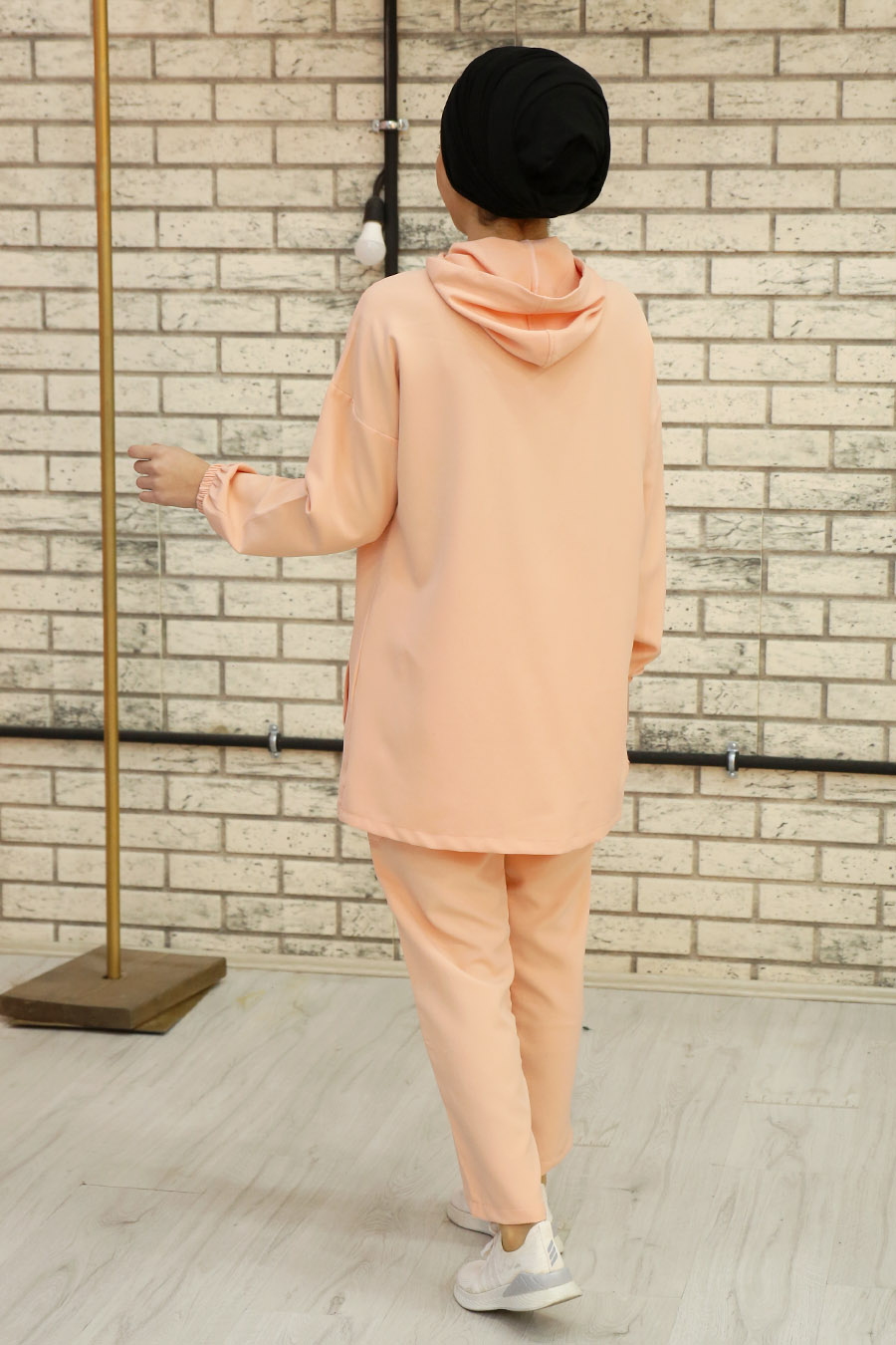 SALMON COLOR TUNIC AND PANT SUIT 