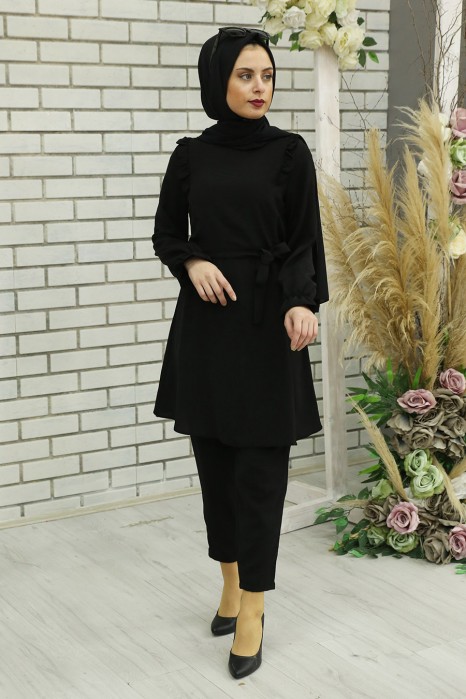 BLACK TUNIC AND PANT SUIT 