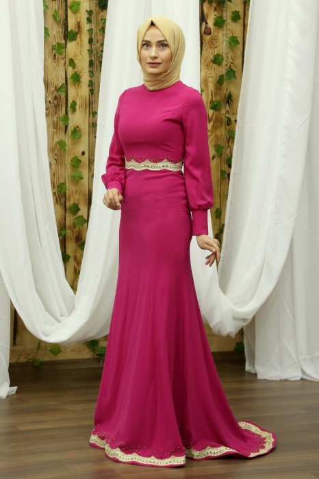 FUCHSIA EVENING DRESS 