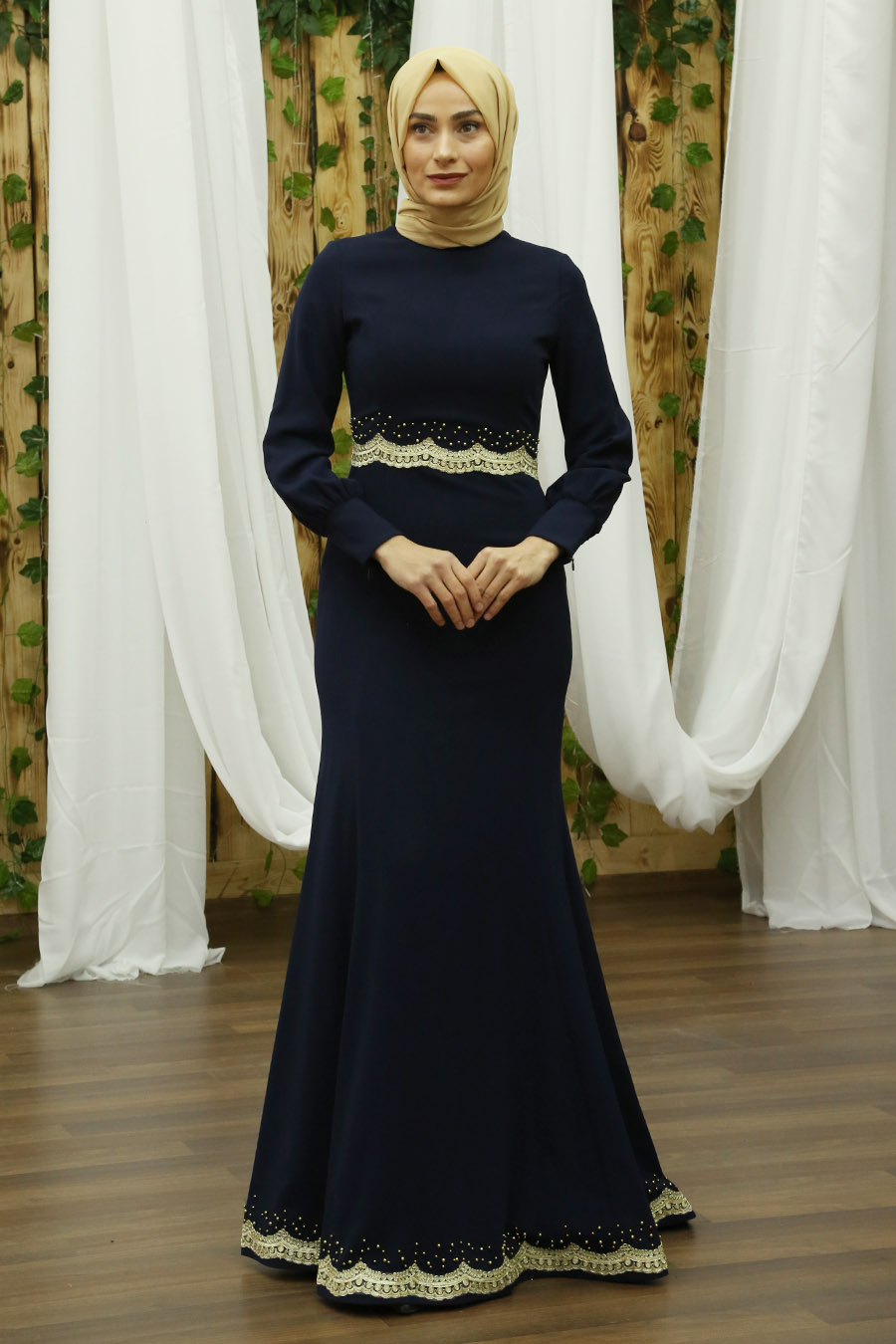 NAVY COLOR EVENING DRESS 