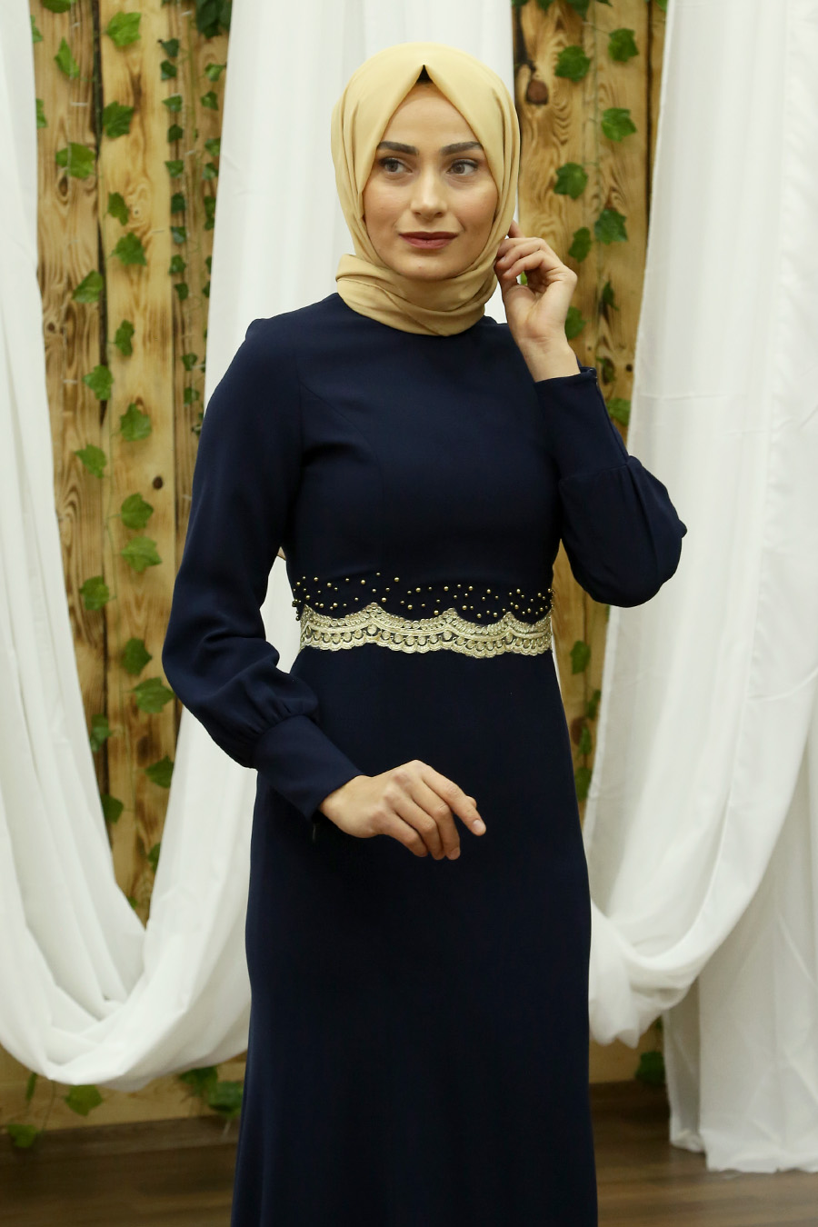 NAVY COLOR EVENING DRESS 