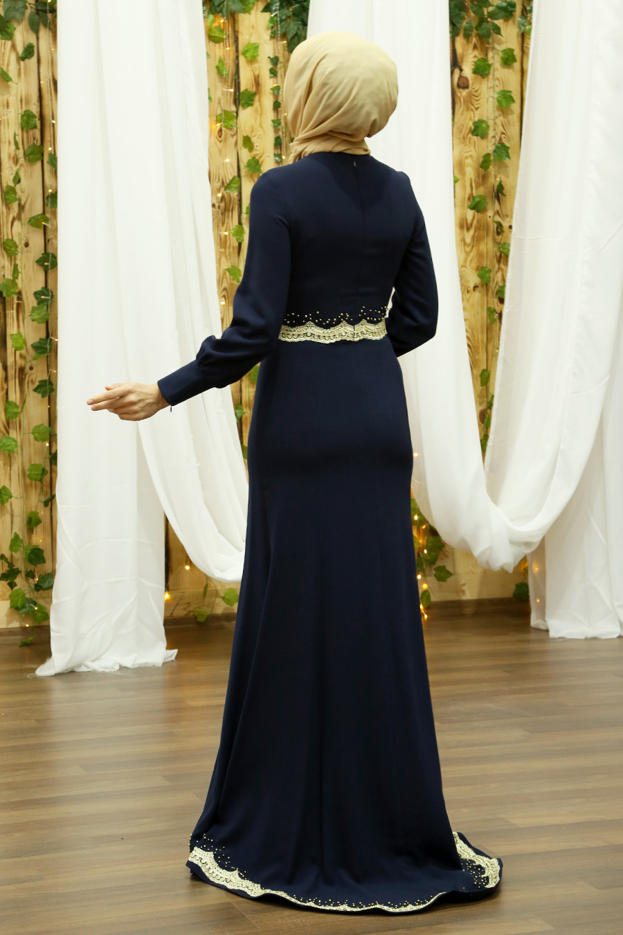 NAVY COLOR EVENING DRESS 