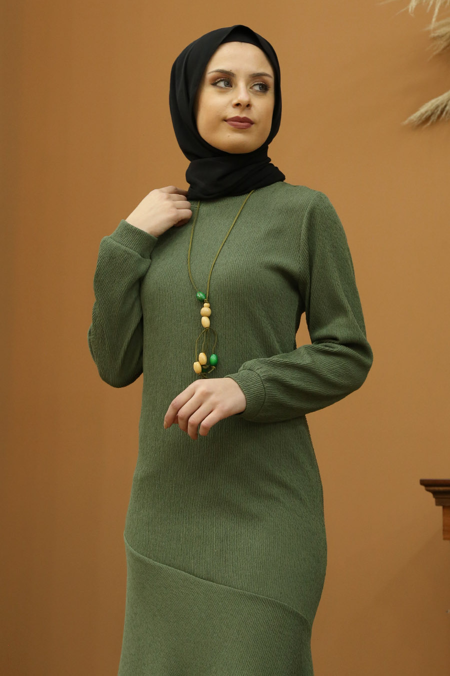 KHAKI COLOR DRESS 