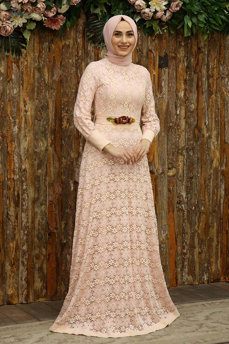 SALMON EVENING DRESS 