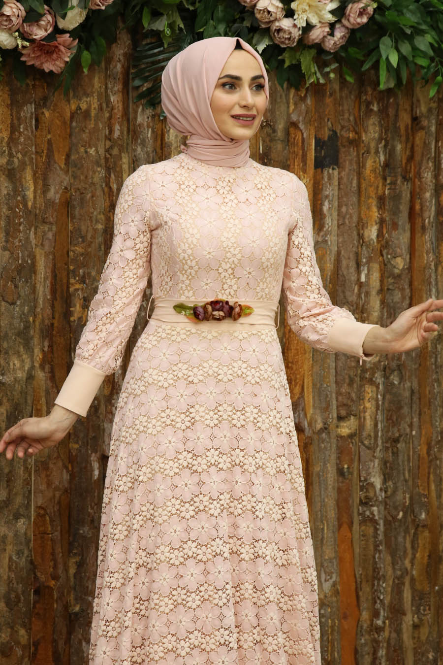 SALMON EVENING DRESS 