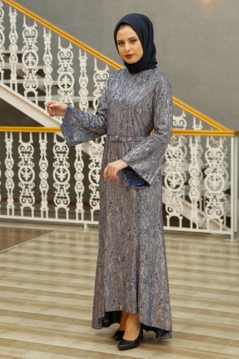 NAVY BLUE EVENING DRESS  