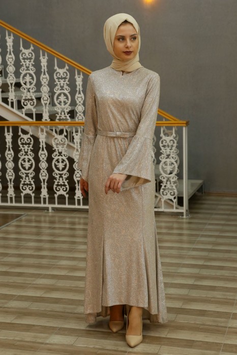 VISON COLOR EVENING DRESS  