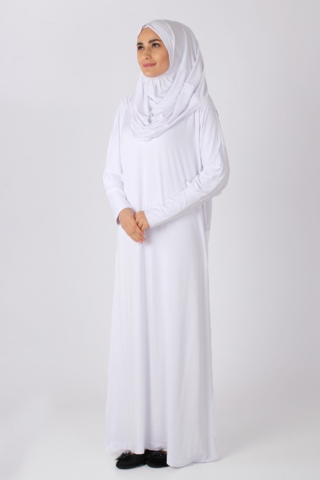 WHITE PRATICAL PRAYER DRESS