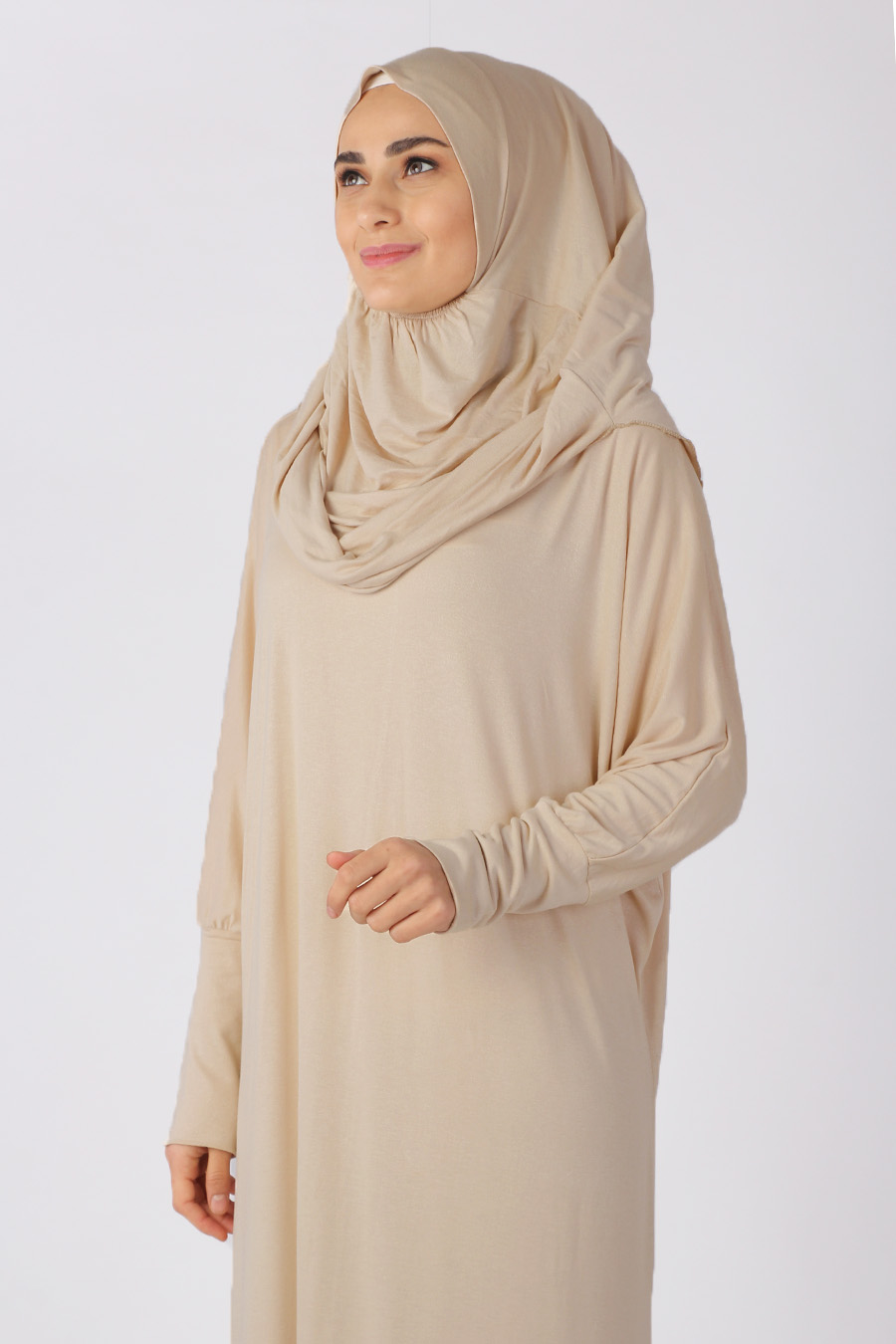 BEIGE PRATICAL PRAYER DRESS BEIGE PRATICAL PRAYER DRESS