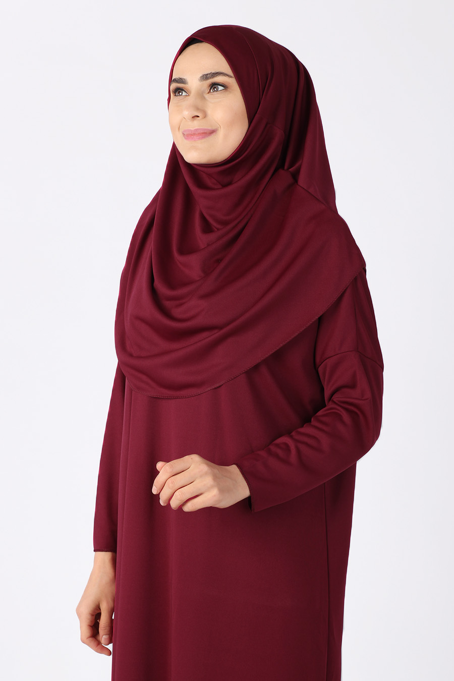 CLARET RED PRATICAL PRAYER DRESS CLARET RED PRATICAL PRAYER DRESS