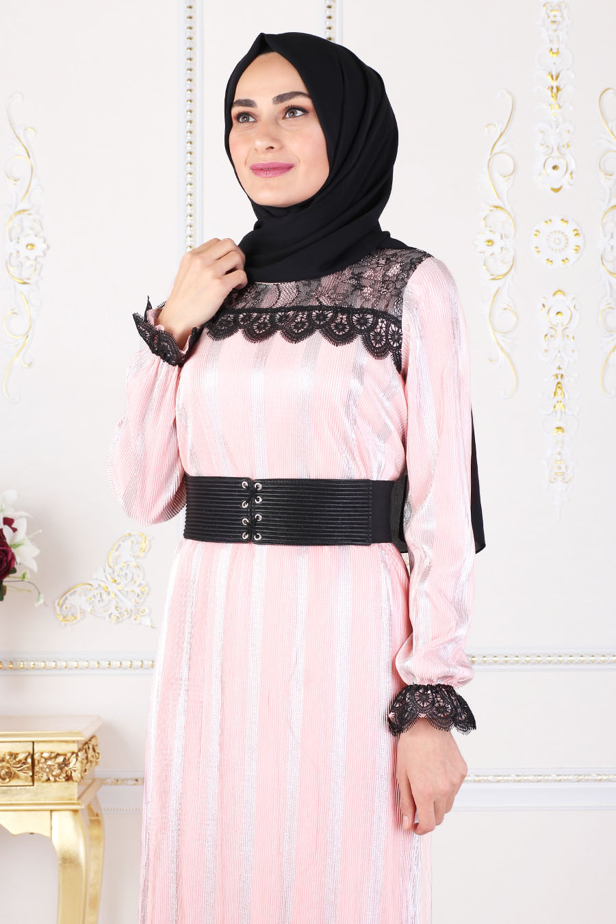 POWDER PINK PLEATED DRESS