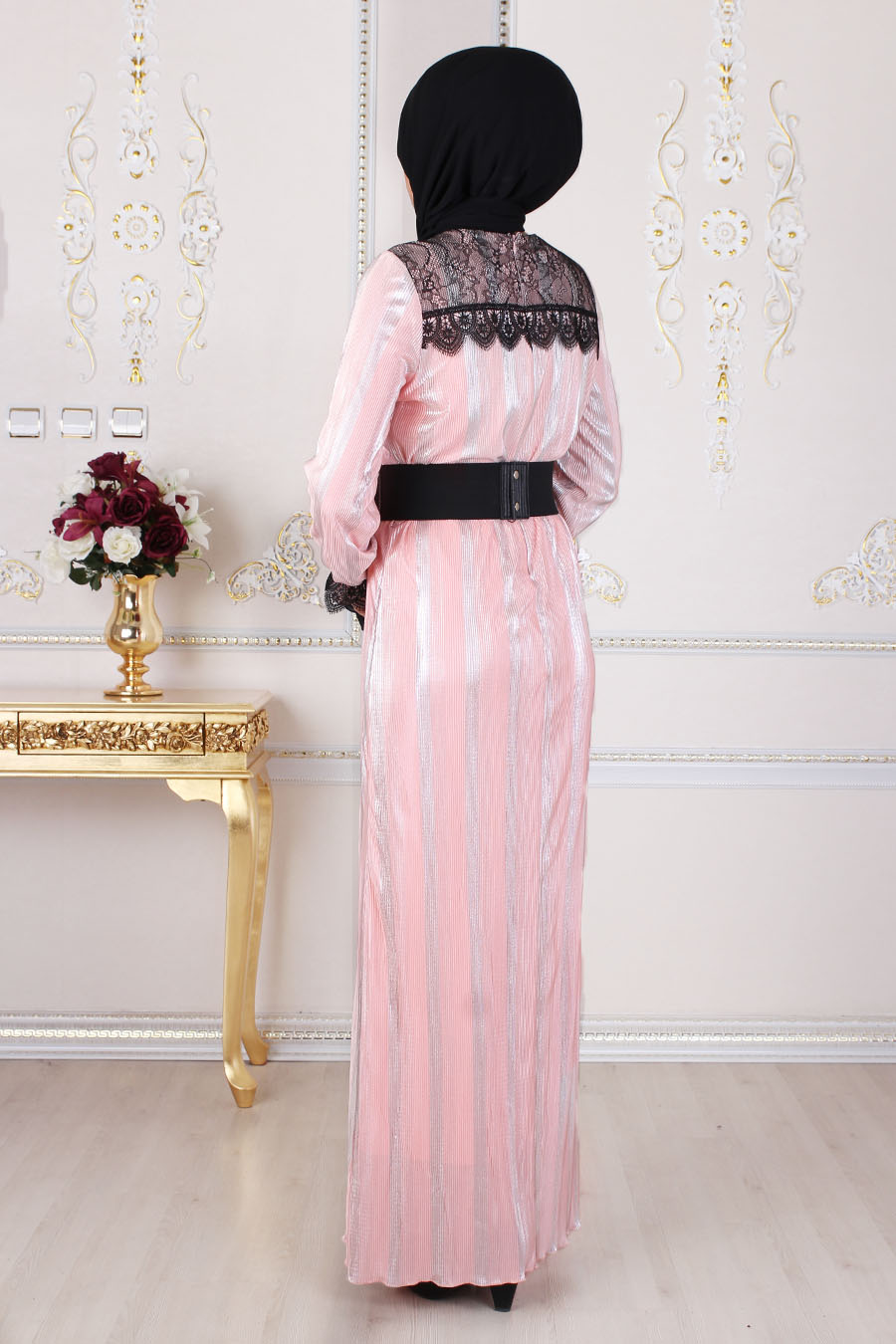 POWDER PINK PLEATED DRESS