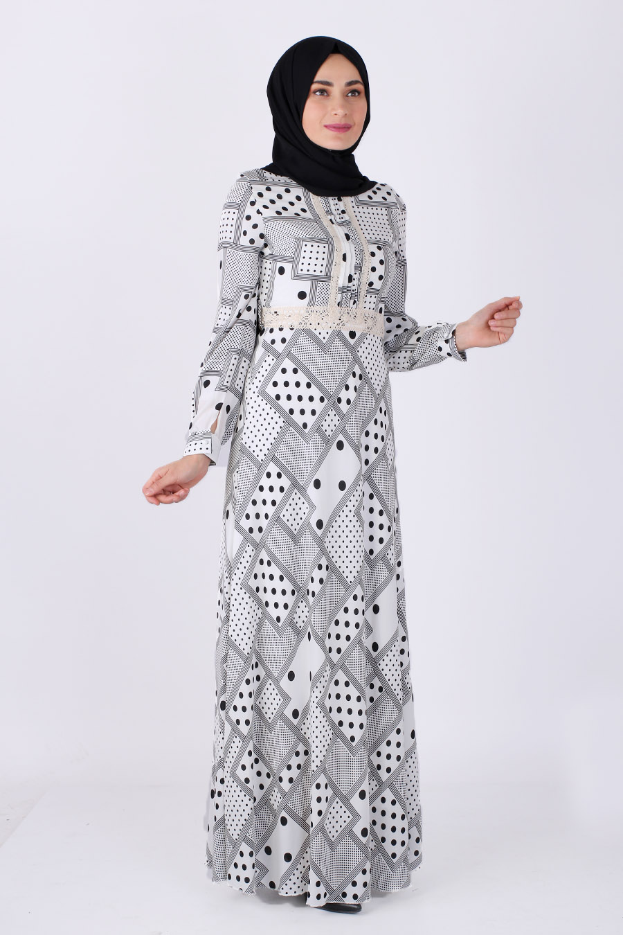 PATTERNED WHITE DRESS PATTERNED WHITE DRESS
