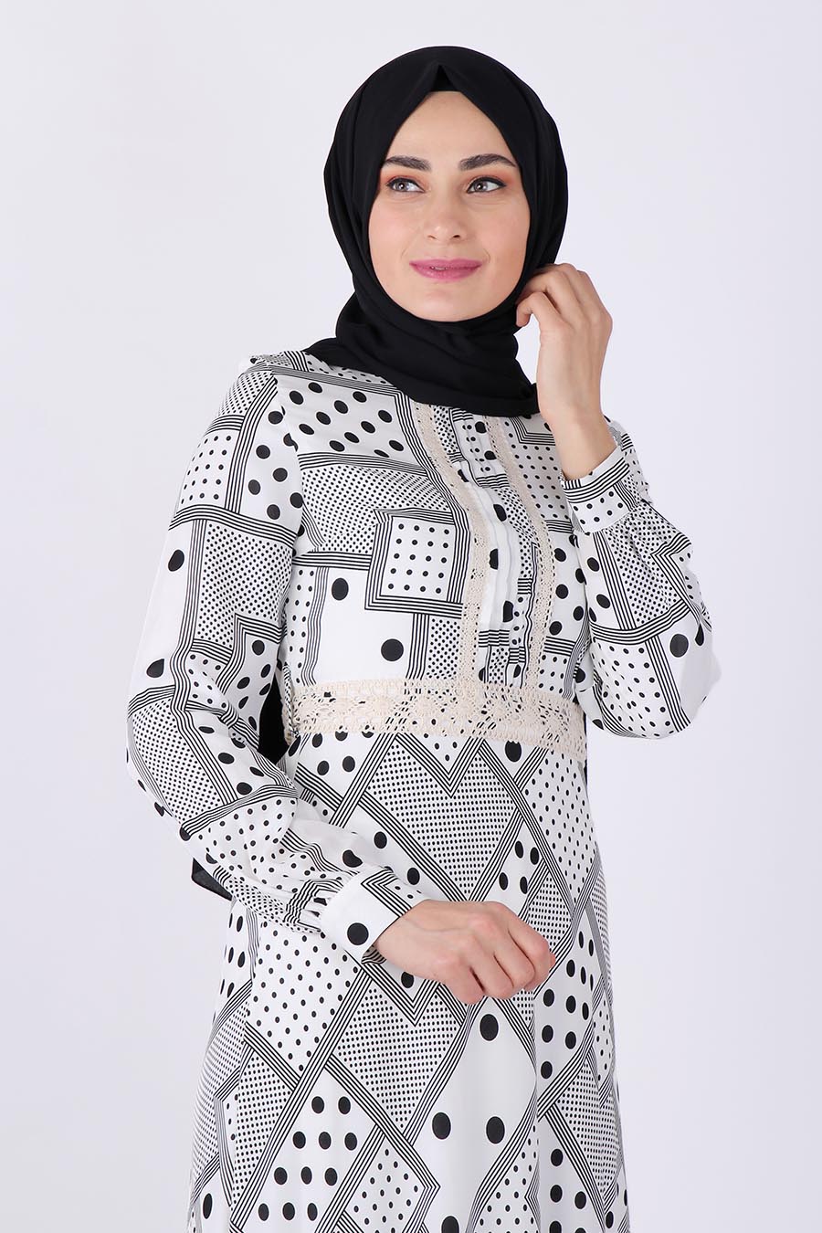 PATTERNED WHITE DRESS PATTERNED WHITE DRESS
