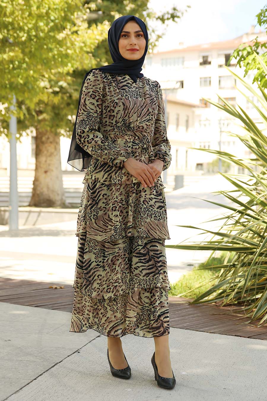 LEOPAR PATTERNED DRESS 