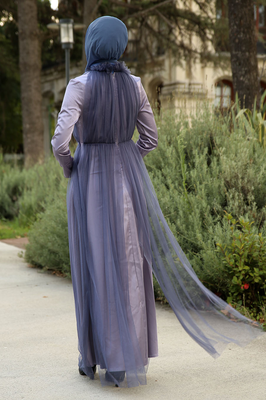 INDIGO COLOR EVENING DRESS