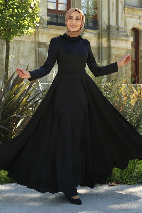 BLACK EVENING DRESS 