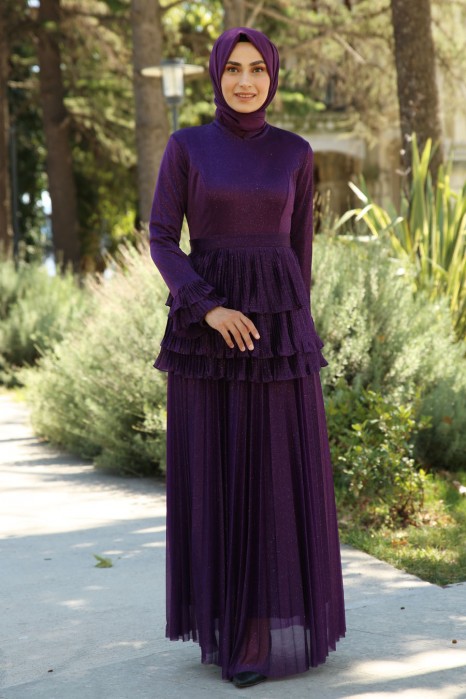 BRIGT PURPLE EVENING DRESS 