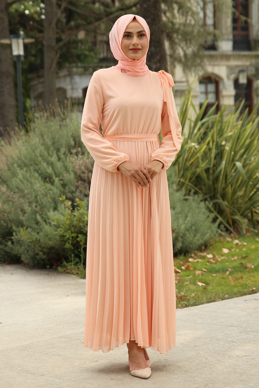 SALMON COLOR DRESS 