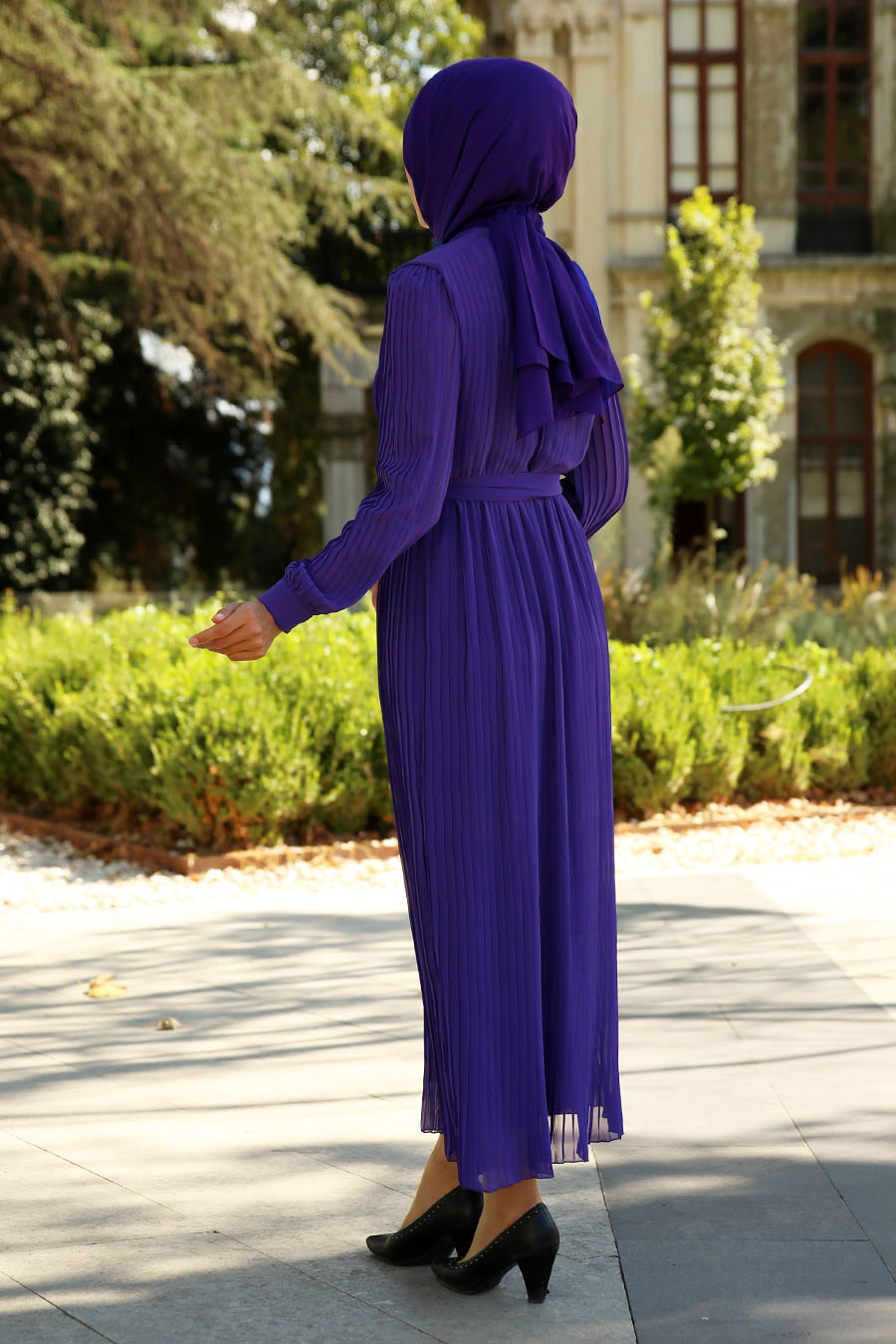 PLEATED BLUE DRESS PLEATED BLUE DRESS