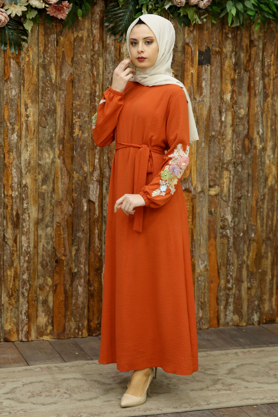 BRICK COLOR DRESS