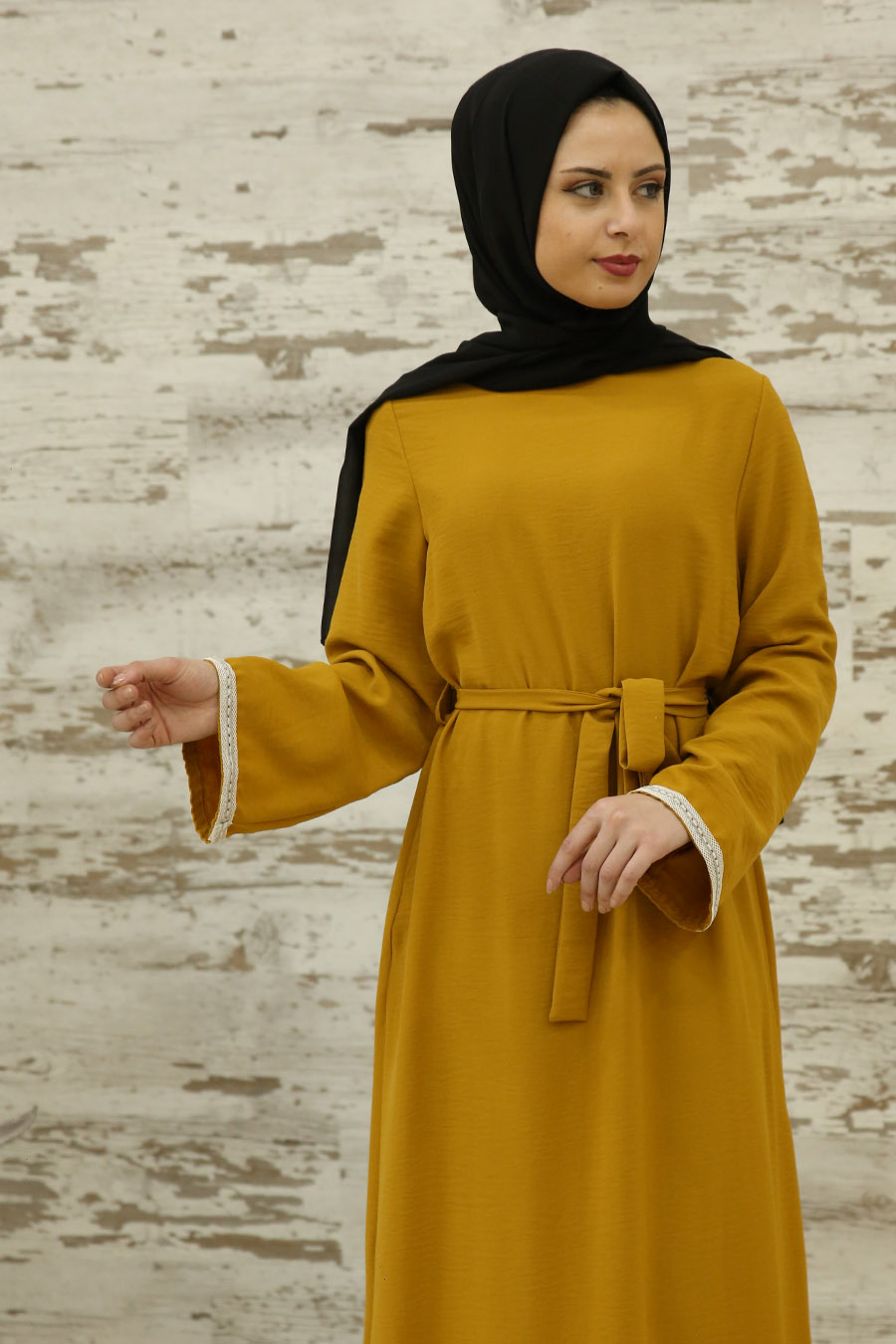 INDIGO COLOR DRESS MUSTARD DRESS