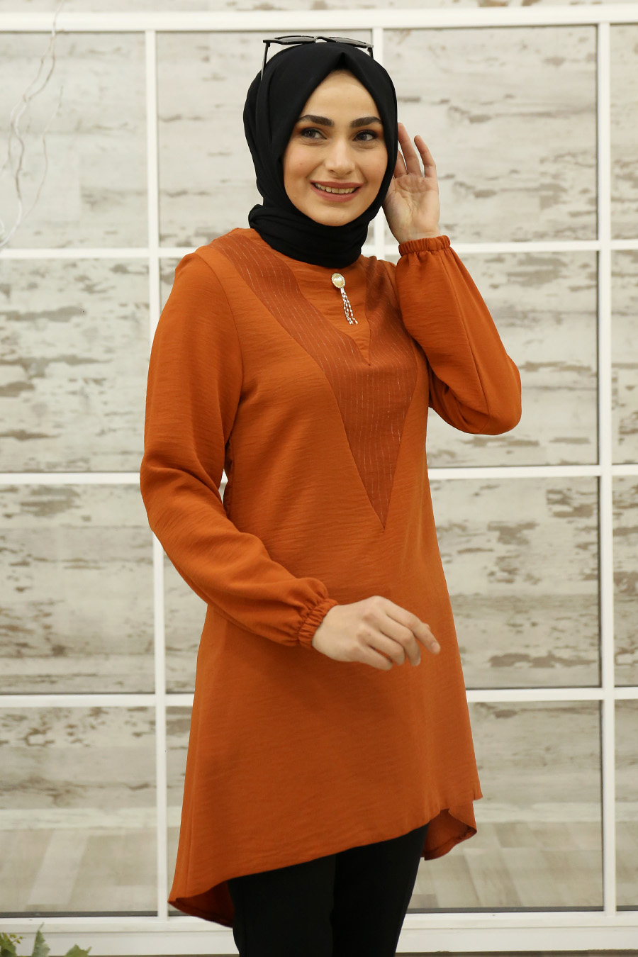 BRICK COLOR TUNIC 