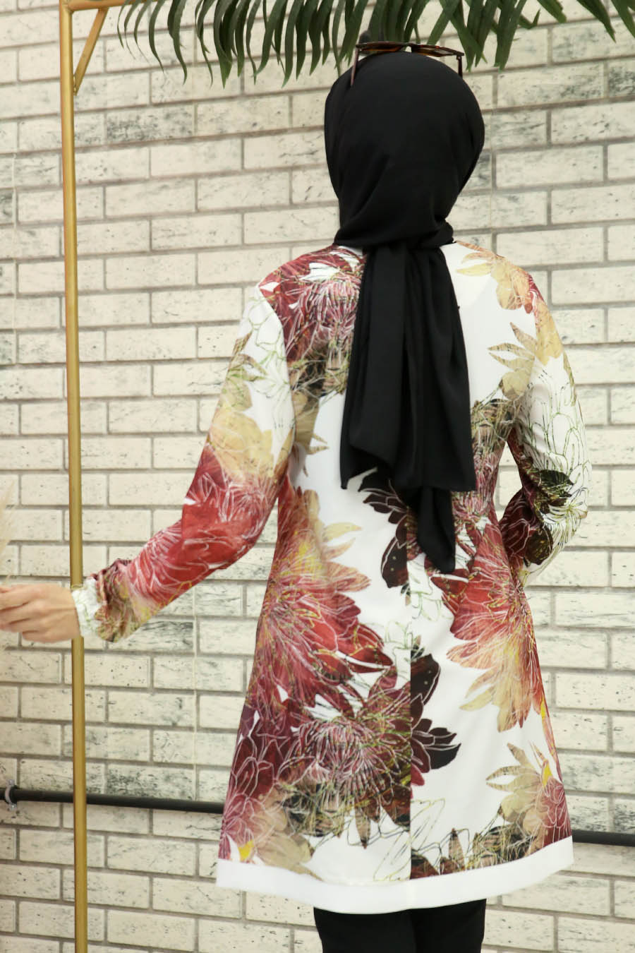 FLOWER PATTERNED RED TUNIC