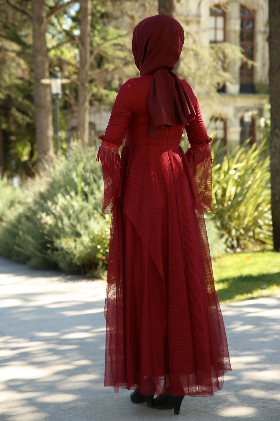 CLARET RED EVENING DRESS
