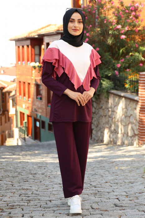 PURPLE TUNIC AND PANT SUIT