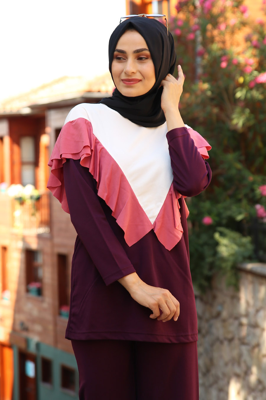 PURPLE TUNIC AND PANT SUIT