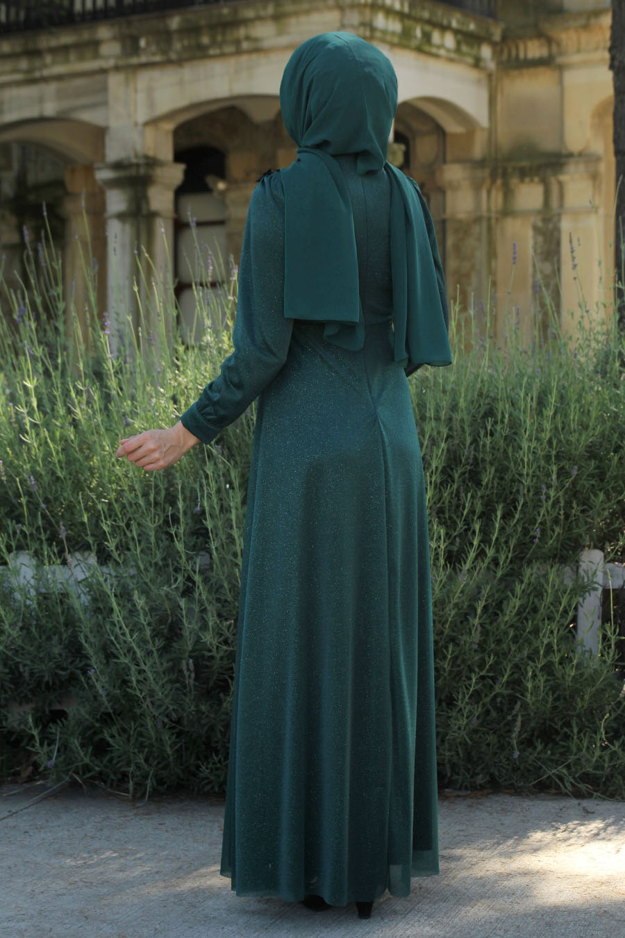 GREEN EVENING DRESS