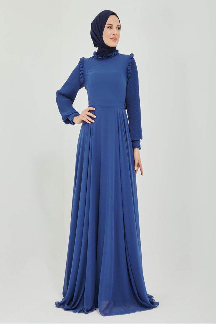 INDIGO COLOR EVENING DRESS