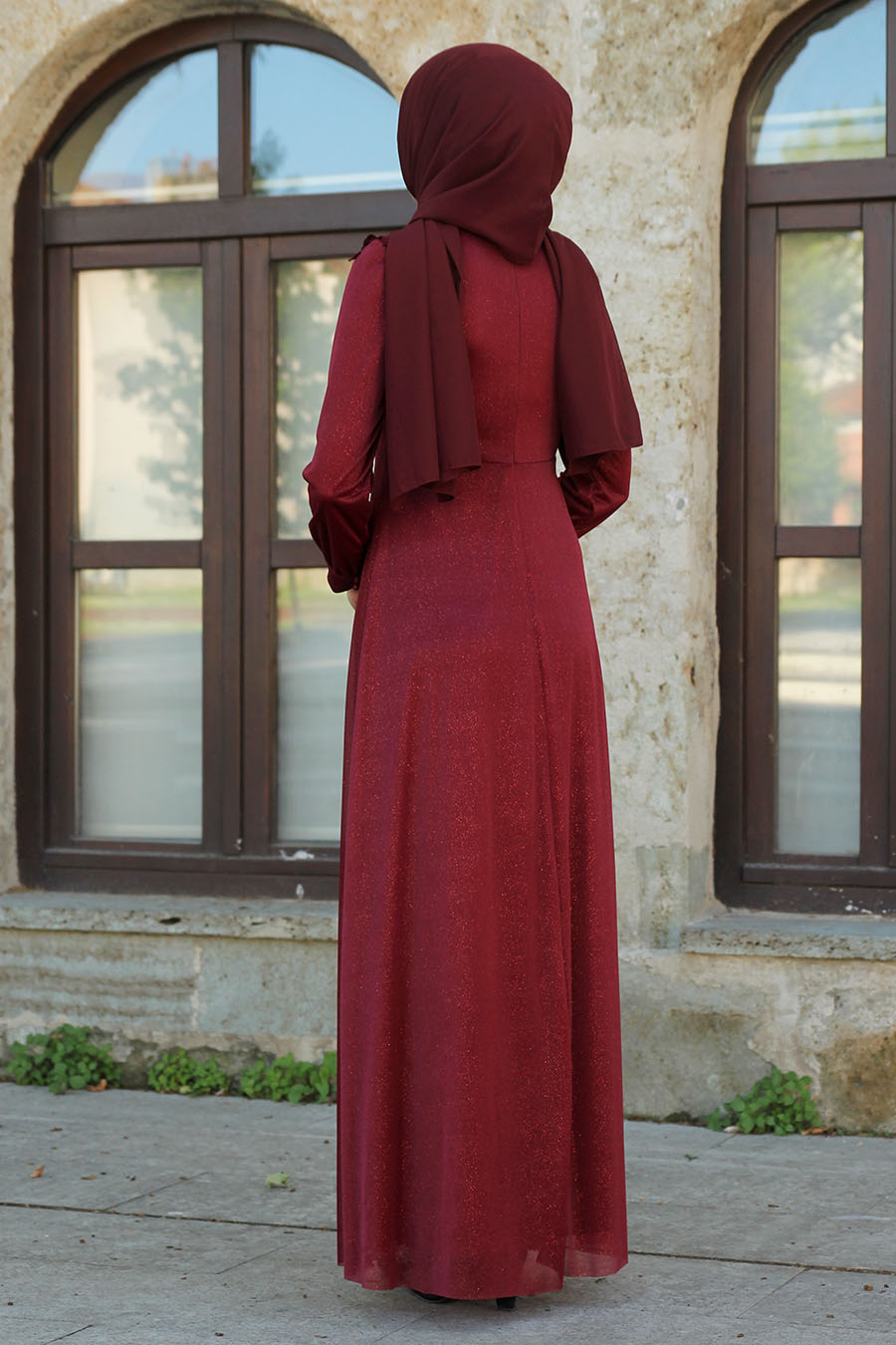 CLARET RED EVENING DRESS